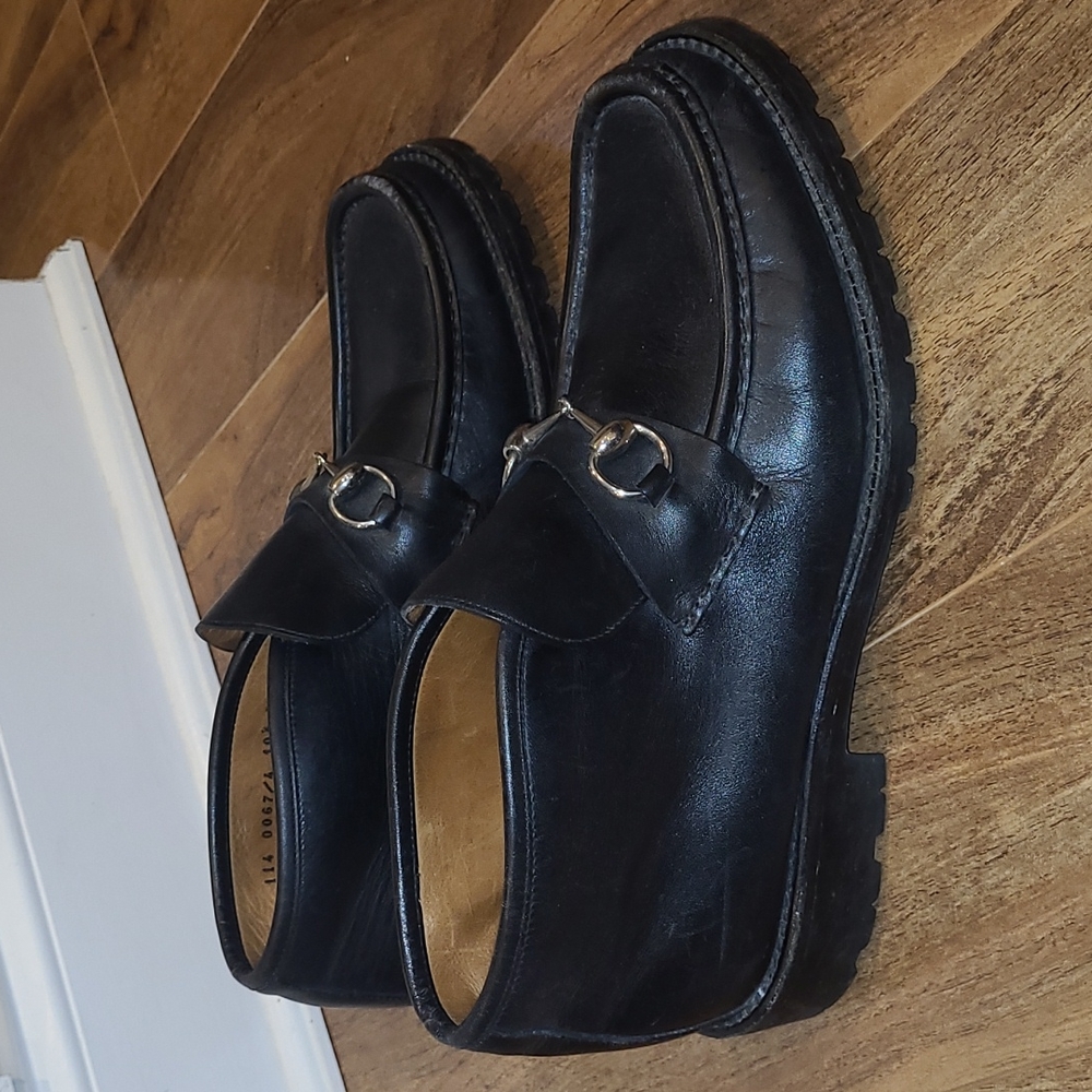 Gucci Classic Horsebit Chukka Size 10.5 Black Leather Boots shoes authentic
